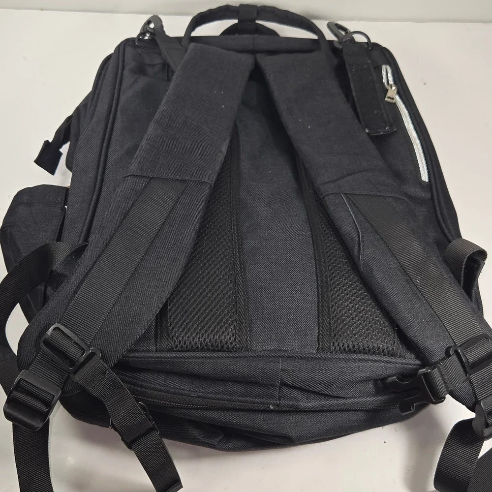 DERjunstar Black‎ Quilted Diaper Bag Backpack Multi-Pocket Travel Baby Bag